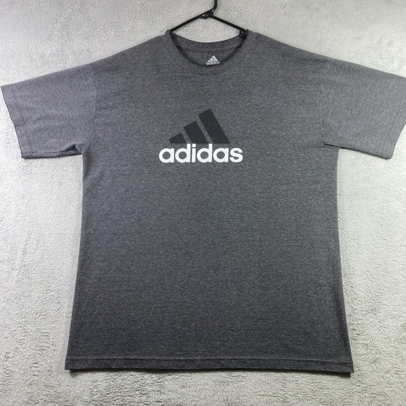 adidas Other - Adidas Shirt Adult Large Dark Gray Logo Sports Workout Casual Comfort SS